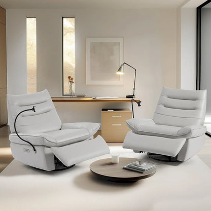 Upholstered Power Recliner Leather Lounge Chair for Living (Set of 2)