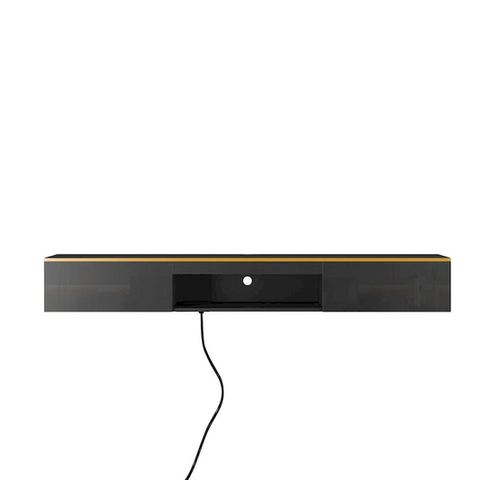 Floating TV Stand Wall Mounted with 16 Color LEDs,69 Modern TV Stand, Floating TV Cabinet Entertainment Center