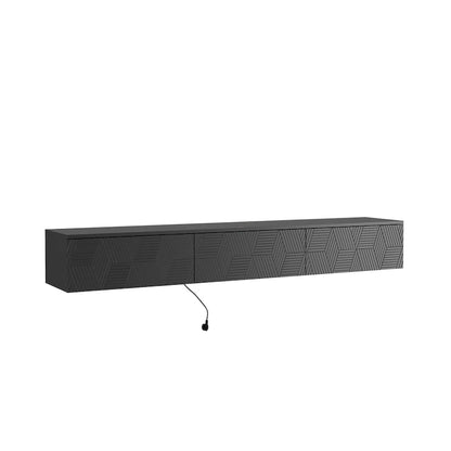 Floating TV Stand Wall Mounted with 16 Color LEDs,69 Modern TV Stand, Floating TV Cabinet Entertainment Center