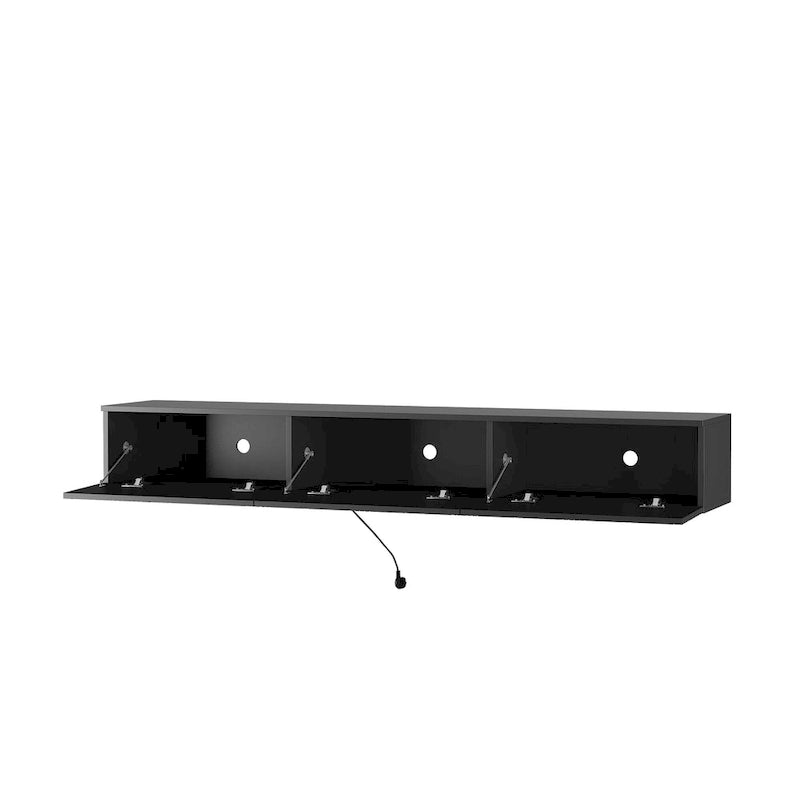 Floating TV Stand Wall Mounted with 16 Color LEDs,69 Modern TV Stand, Floating TV Cabinet Entertainment Center