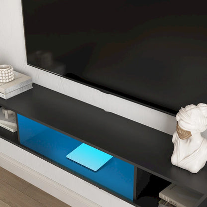 Floating TV Stand Wall Mounted with 16 Color LEDs,69 Modern TV Stand, Floating TV Cabinet Entertainment Center