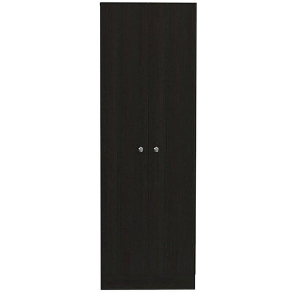 HomeRoots 71 Black Wood Pantry Or Storage Closet - 23.6' X '70.8' X '11.8