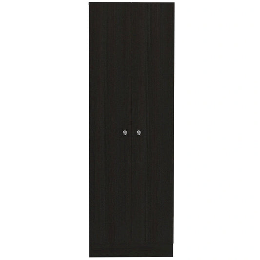 HomeRoots 71 Black Wood Pantry Or Storage Closet - 23.6' X '70.8' X '11.8