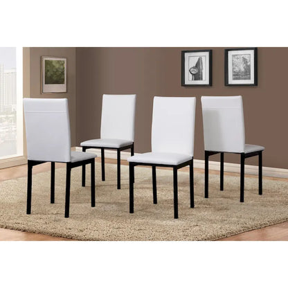 5-Piece Dining Table and Chair Set, Kitchen Dining Furniture Set with Faux Marble Rectangular Table and 4 Chairs