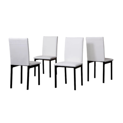 5-Piece Dining Table and Chair Set, Kitchen Dining Furniture Set with Faux Marble Rectangular Table and 4 Chairs