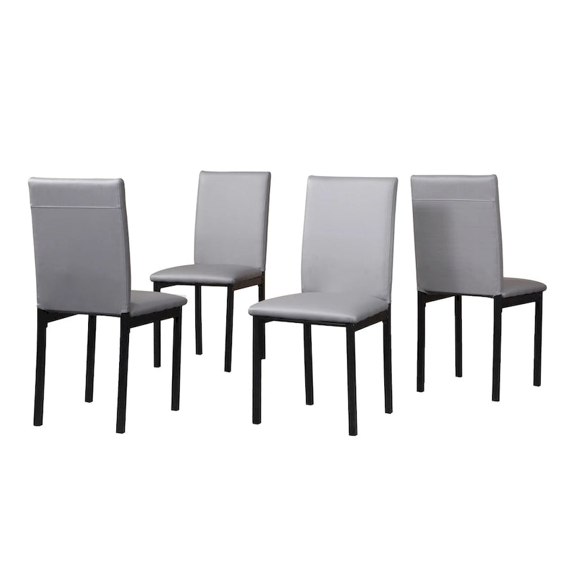 5-Piece Dining Table and Chair Set, Kitchen Dining Furniture Set with Faux Marble Rectangular Table and 4 Chairs