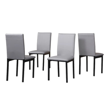 5-Piece Dining Table and Chair Set, Kitchen Dining Furniture Set with Faux Marble Rectangular Table and 4 Chairs