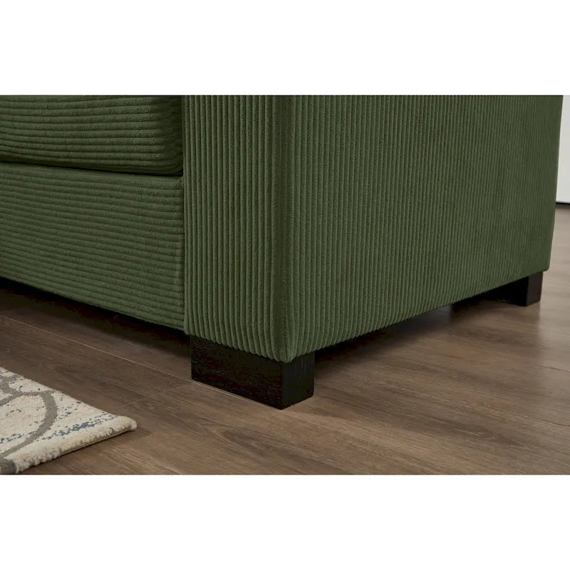 111 Corduroy L-Shaped Sectional Sofa with Convertible Chaise