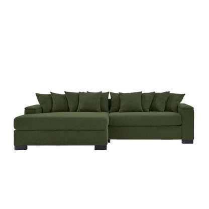 111 Corduroy L-Shaped Sectional Sofa with Convertible Chaise