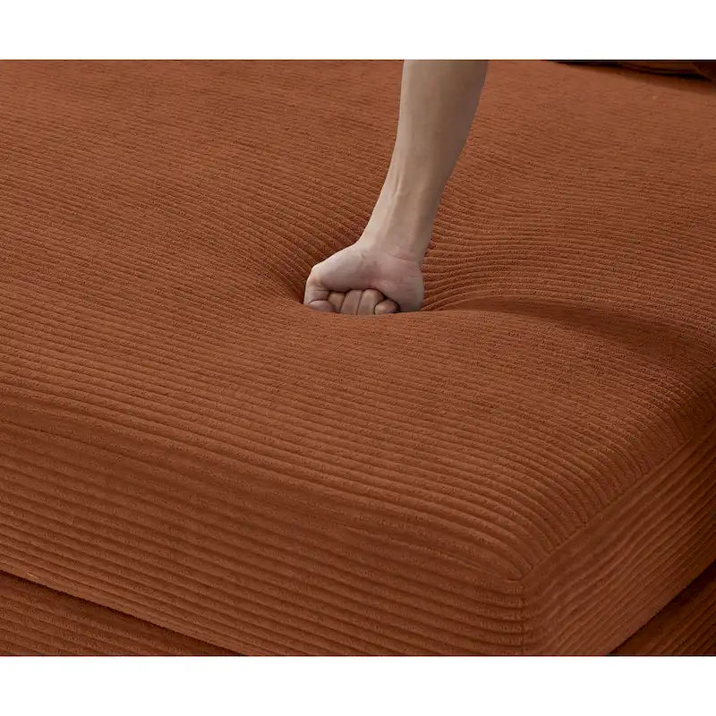 111 Corduroy L-Shaped Sectional Sofa with Convertible Chaise