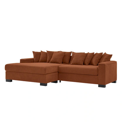 111 Corduroy L-Shaped Sectional Sofa with Convertible Chaise