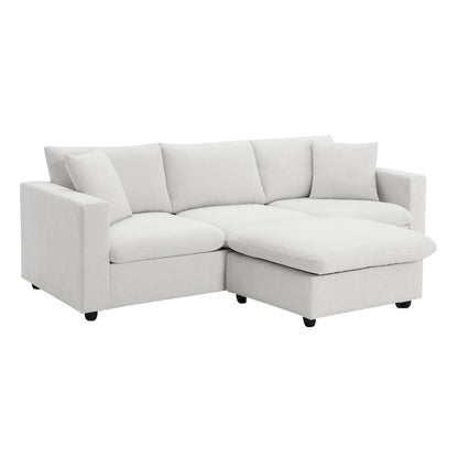 101 L-Shaped Cloud Sectional Sofa with Ottoman & Pocket Springs