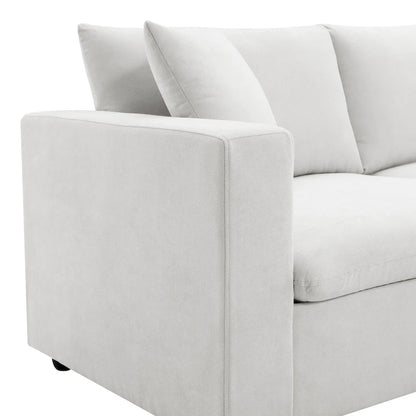 101 L-Shaped Cloud Sectional Sofa with Ottoman & Pocket Springs