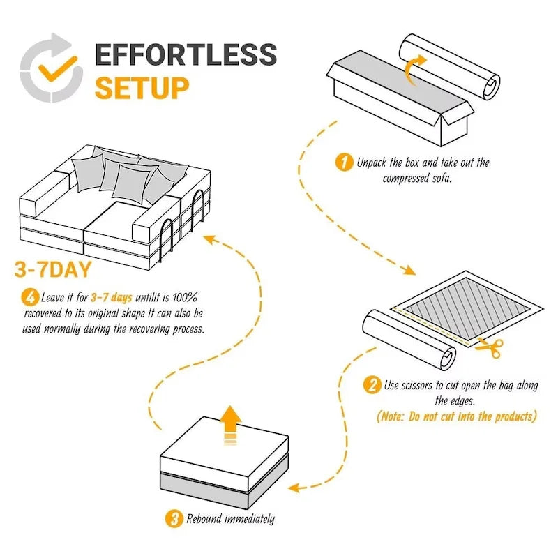 118.2  Oversized Upholstered Sectional Sofa Set, DIY Corduroy Sofa