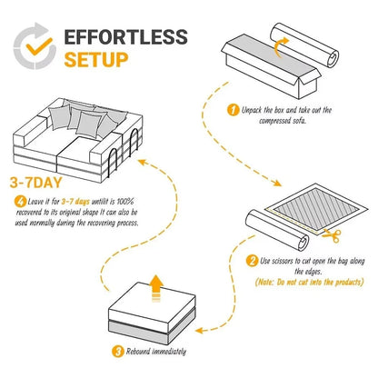 118.2  Oversized Upholstered Sectional Sofa Set, DIY Corduroy Sofa