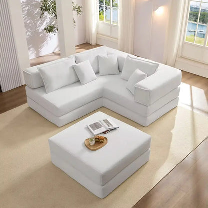 118.2  Oversized Upholstered Sectional Sofa Set, DIY Corduroy Sofa