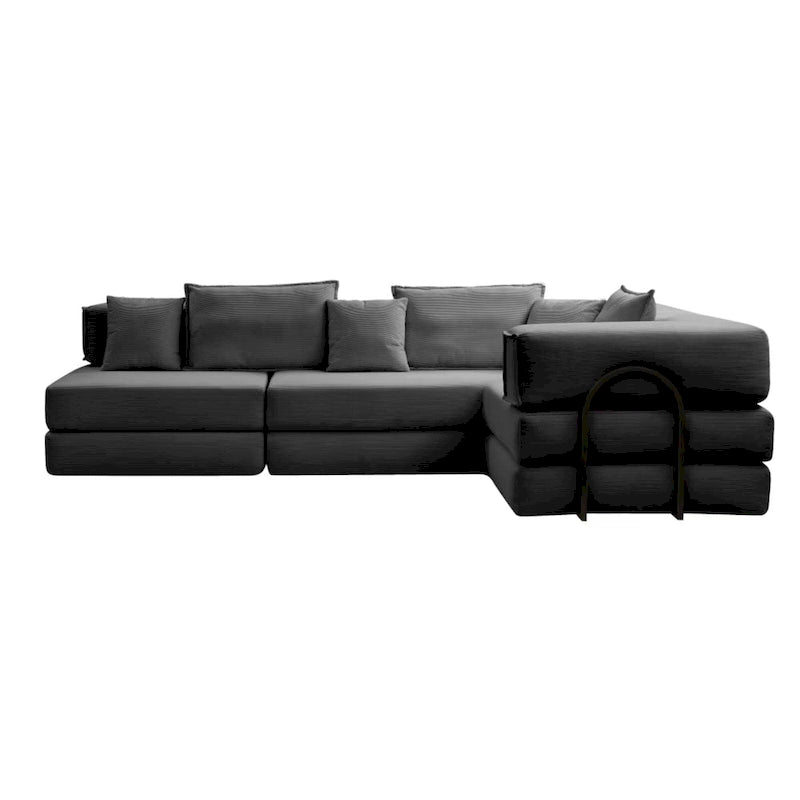 118.2  Oversized Upholstered Sectional Sofa Set, DIY Corduroy Sofa