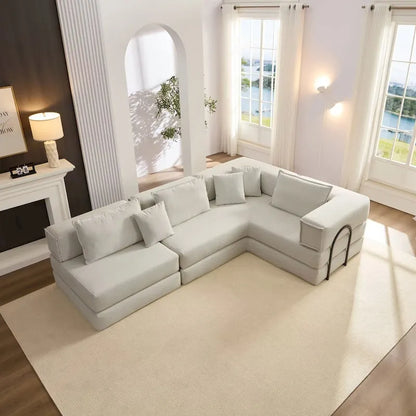 118.2  Oversized Upholstered Sectional Sofa Set, DIY Corduroy Sofa