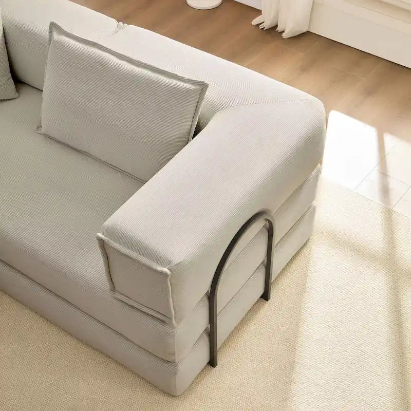 118.2  Oversized Upholstered Sectional Sofa Set, DIY Corduroy Sofa