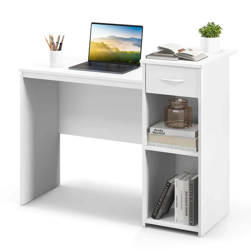 Costway Computer Desk with Drawer Modern Laptop PC Desk with