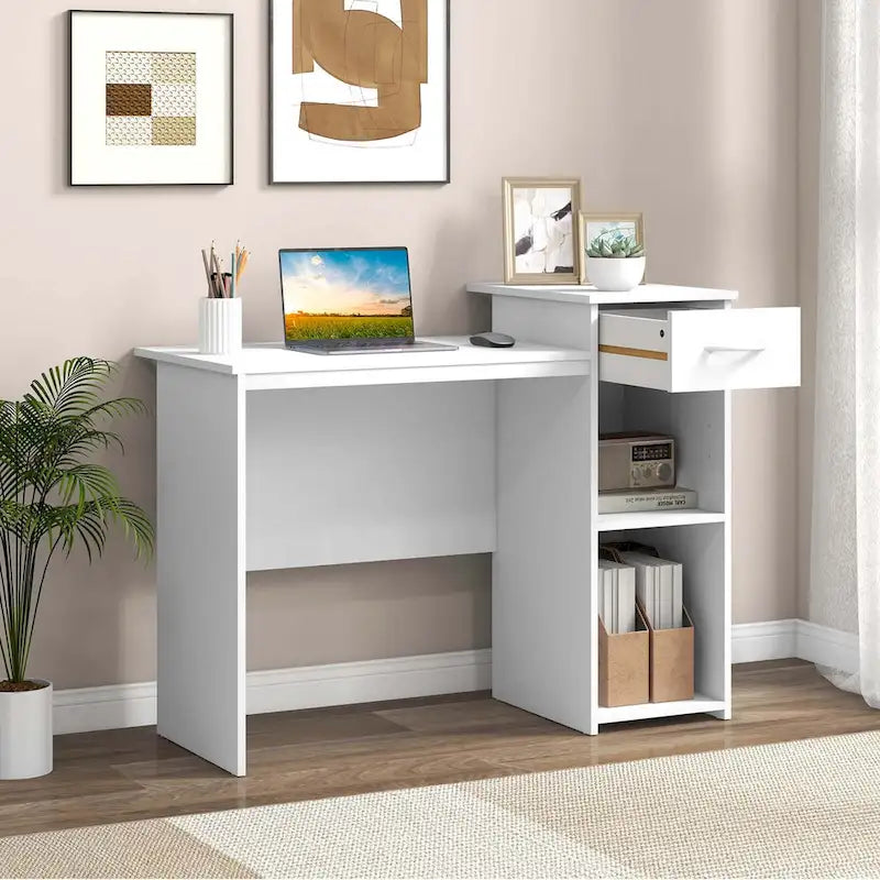 Costway Computer Desk with Drawer Modern Laptop PC Desk with