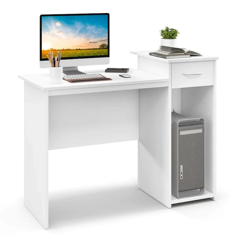 Costway Computer Desk with Drawer Modern Laptop PC Desk with