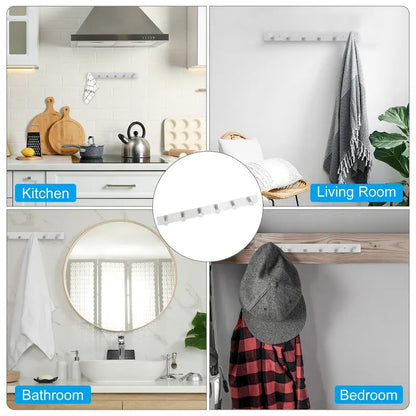 Coat Rack Wall Mount, Metal Round Wall Hooks Rail with 4 / 6 Hooks