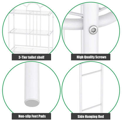 Costway 3 Shelf Over The Toilet Bathroom Space Saver Towel Storage