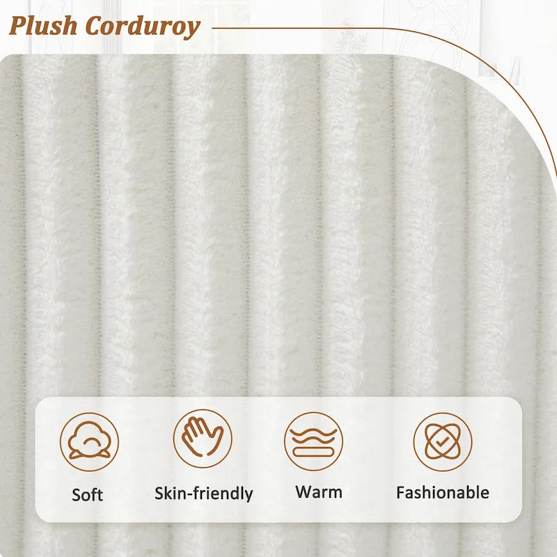 Corduroy Sectional Sofa U-shaped Sofa Couch, Upholstered Deep Seat Sofa with Cushions and Pillows for Living Room