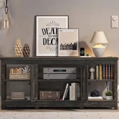 TV Stand for 65/60/55 TV Media with Power Outlets Dark Grey - 58 inches