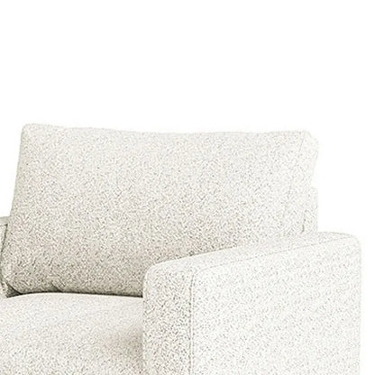 Remy Accent Chair, Bench Seat w Track Arms, Plush Off White Boucle
