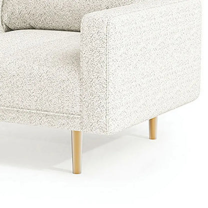 Remy Accent Chair, Bench Seat w Track Arms, Plush Off White Boucle