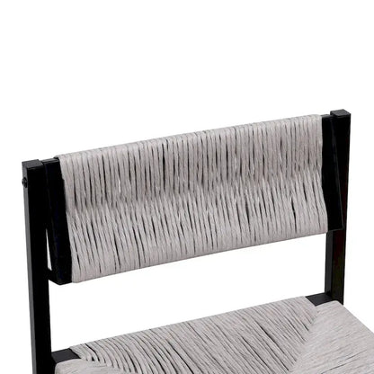 Counter Height Bar Stools Set of 2, Kichen Island Chairs with Back, Armless Dinning Room Chairs with Hand Weave