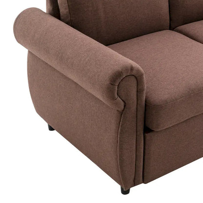 Roomfitters 57.9 Pull-Out Sleeper Sofa Loveseat with Twin Size Memory Foam Mattress, Two USB Charging Ports