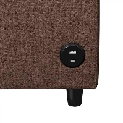 Roomfitters 57.9 Pull-Out Sleeper Sofa Loveseat with Twin Size Memory Foam Mattress, Two USB Charging Ports