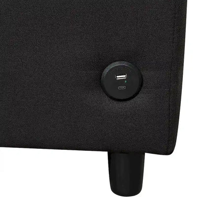 Roomfitters 57.9 Pull-Out Sleeper Sofa Loveseat with Twin Size Memory Foam Mattress, Two USB Charging Ports