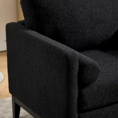 35.4W Modern Reading Chair,Upholstered Accent Chair with Pillows and Wood Legs