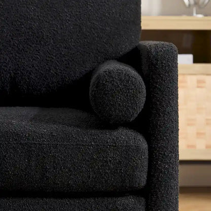 35.4W Modern Reading Chair,Upholstered Accent Chair with Pillows and Wood Legs