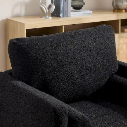 35.4W Modern Reading Chair,Upholstered Accent Chair with Pillows and Wood Legs