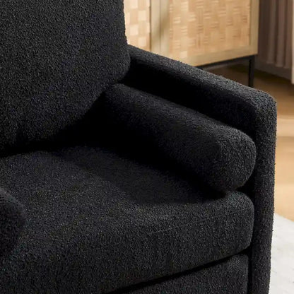 35.4W Modern Reading Chair,Upholstered Accent Chair with Pillows and Wood Legs