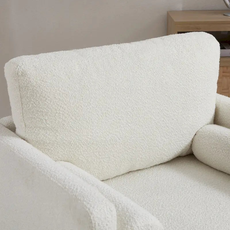 35.4W Modern Reading Chair,Upholstered Accent Chair with Pillows and Wood Legs