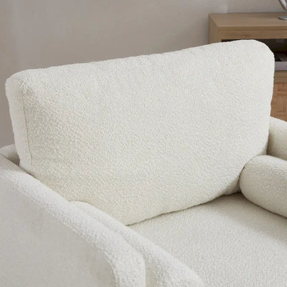 35.4W Modern Reading Chair,Upholstered Accent Chair with Pillows and Wood Legs