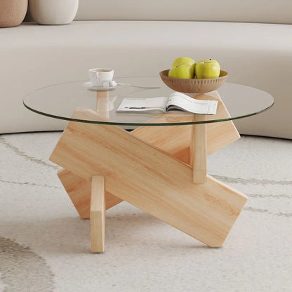 33.4 Modern Round Tempered Glass Table