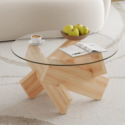 33.4 Modern Round Tempered Glass Table