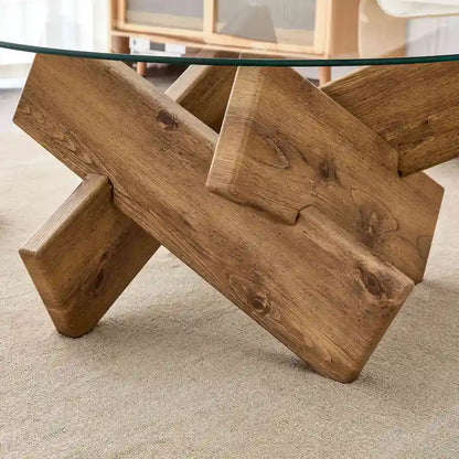 33.4 Modern Round Tempered Glass Table