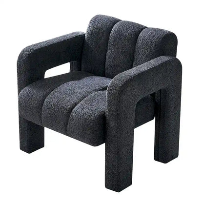 Upholstered Accent Chair 31.10 Wide Boucle Modern Accent Chair Side Chair Comfy Wide Armchair For Bedroom, Living Room