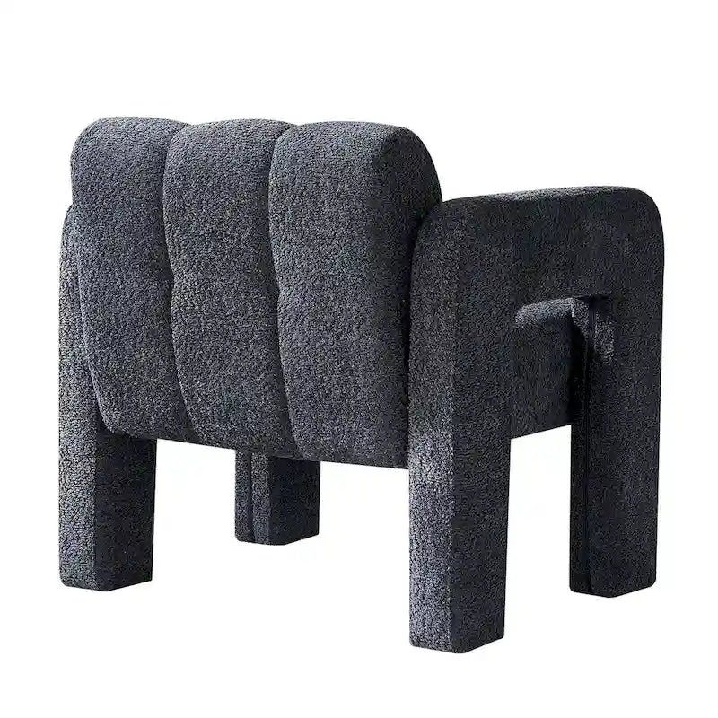 Upholstered Accent Chair 31.10 Wide Boucle Modern Accent Chair Side Chair Comfy Wide Armchair For Bedroom, Living Room