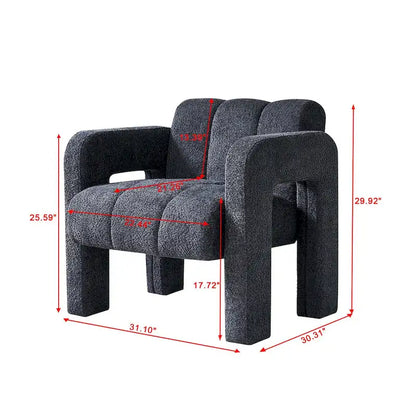 Upholstered Accent Chair 31.10 Wide Boucle Modern Accent Chair Side Chair Comfy Wide Armchair For Bedroom, Living Room