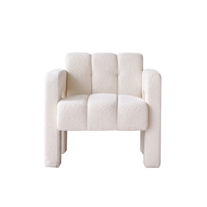 Upholstered Accent Chair 31.10 Wide Boucle Modern Accent Chair Side Chair Comfy Wide Armchair For Bedroom, Living Room