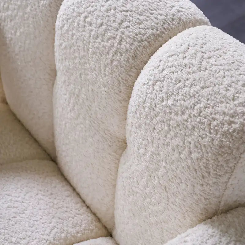 Upholstered Accent Chair 31.10 Wide Boucle Modern Accent Chair Side Chair Comfy Wide Armchair For Bedroom, Living Room